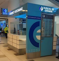 Below airline check-in counters​